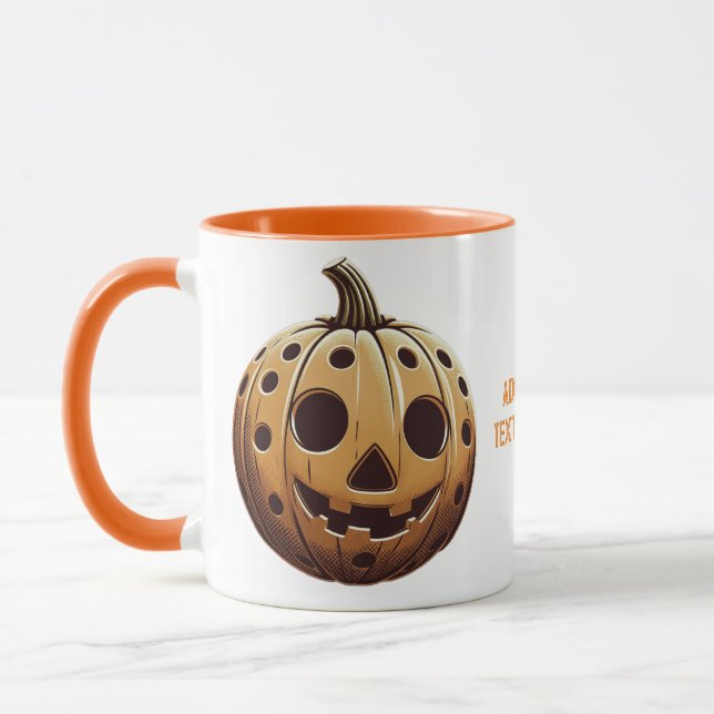 Spooky Pickleball Pumpkin Pickleballer Halloween Mugg (Vänster)