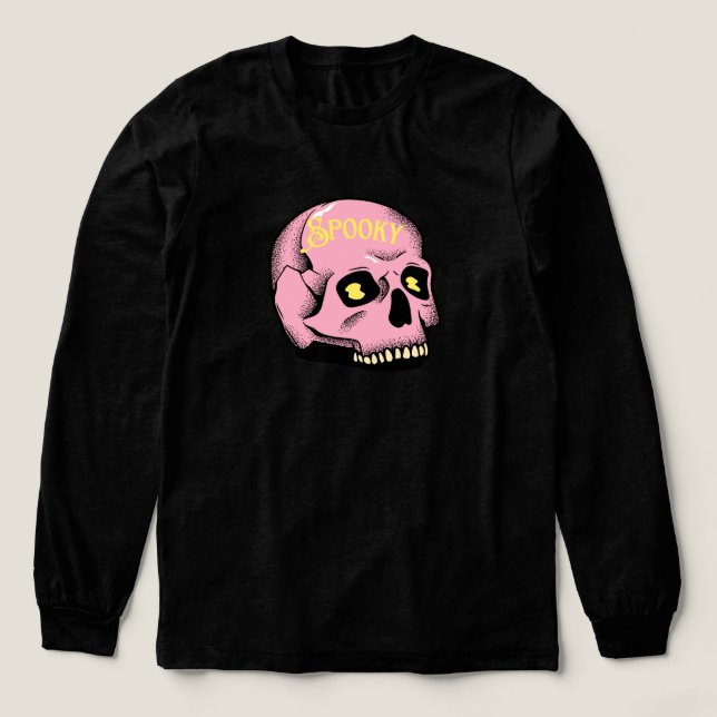 Spooky Pink Skull T Shirt (Design framsida)