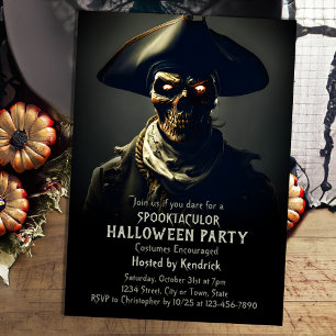 Spooky Pirat Halloween Costume Party Inbjudningar