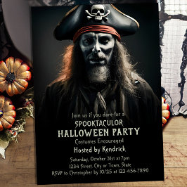 Spooky Pirat Halloween Costume Party Inbjudningar