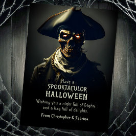 Spooky Pirat Halloween Hälsning Julkort