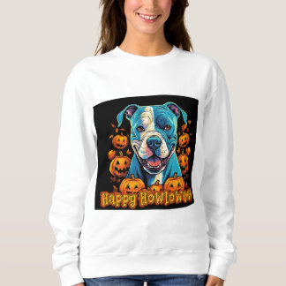 Spooky Pitbull Lycklig Howloween T Shirt