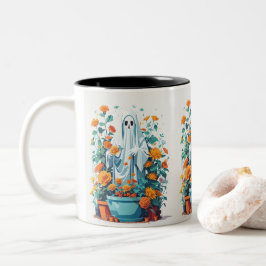 Spooky Plant Dam Halloween Ghost Garden Watering Två-Tonad Mugg