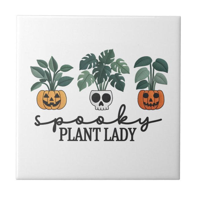 Spooky Plant Dam Halloween Monstera Design Kakelplatta (Framsidan)