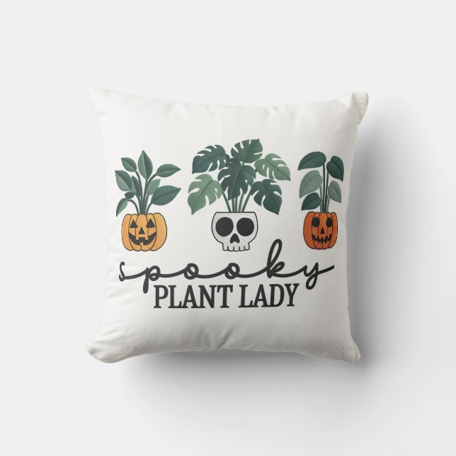 Spooky Plant Dam Halloween Monstera Design Kudde (Framsida)