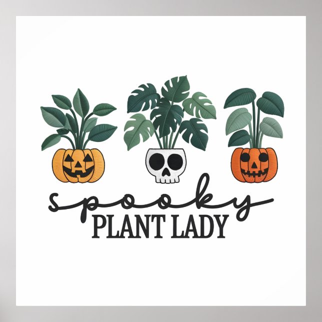 Spooky Plant Dam Halloween Monstera Design Poster (Framsidan)