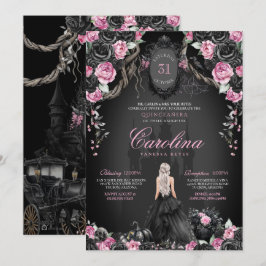 Spooky Princess Gothic Halloween Quinceanera Inbjudningar