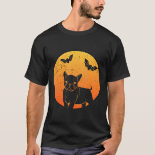 Spooky Pug med full Moon Fladdermus Pug Shirt Hall T