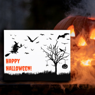 Spooky pumkin-orange vykort