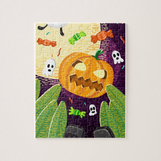 Spooky Pumpkin Äventyr Jigszle Puzzle Pussel (Vertikal)