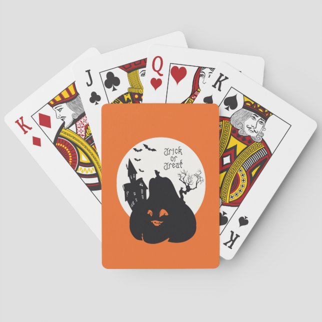 Spooky Pumpkin Bus eller godis Kortlek (Baksidan)