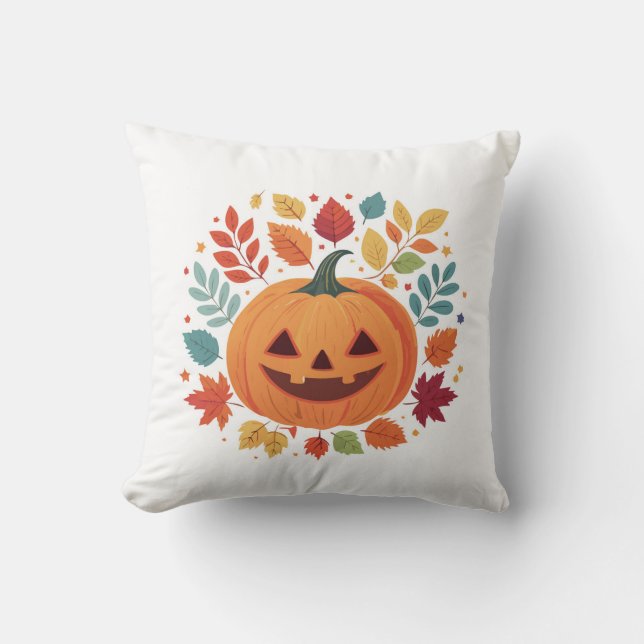 Spooky Pumpkin Cushion Kudde (Framsida)