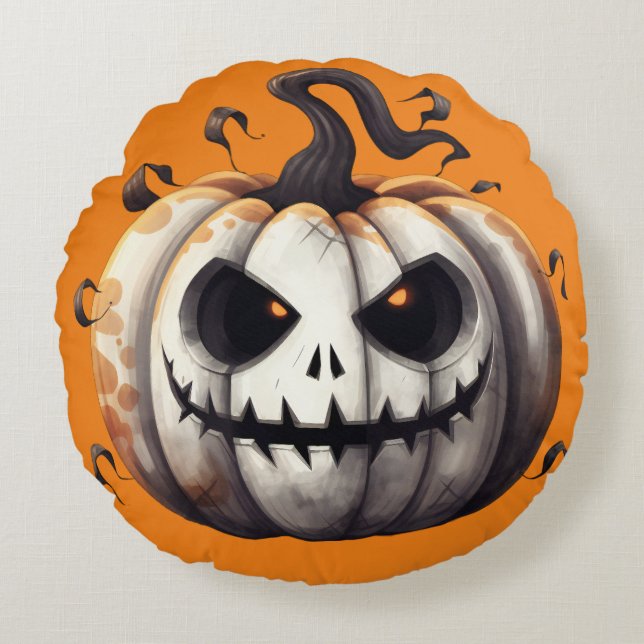 Spooky Pumpkin Dekorativ kudde för Halloween (Framsidan)