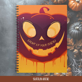 Spooky Pumpkin Face Halloween Spiral Notebook Anteckningsbok