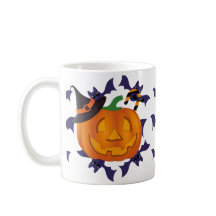 Spooky Pumpkin & Fladdermus Halloween Cute Witch H