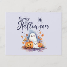 Spooky Pumpkin Ghost Halloween-vykort Vykort