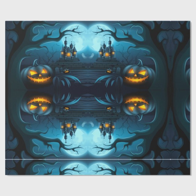 Spooky Pumpkin & Ghost Wrapping Paper for Parties Presentpapper (Platt)