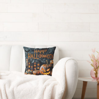 "Spooky Pumpkin Glow Halloween Cushion" Kudde