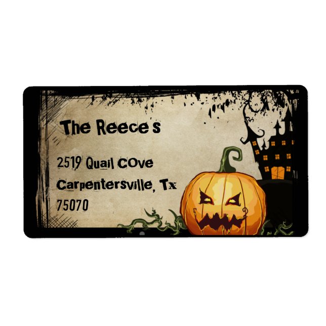 Spooky Pumpkin Halloween-Adressetiketter Fraktsedel (Framsidan)