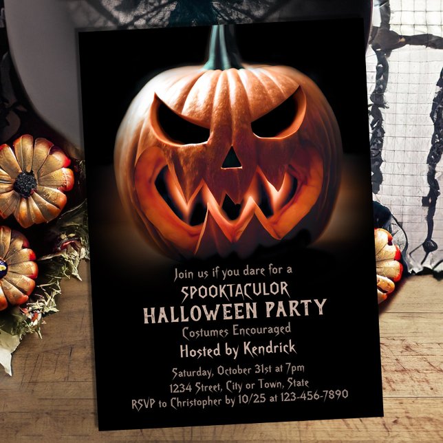 Spooky Pumpkin Halloween Costume Party Inbjudningar (Skapare uppladdad)