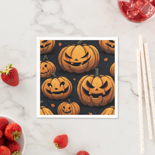 Spooky Pumpkin Halloween fest Pappersservett (Insitu)