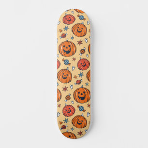 Spooky Pumpkin Halloween Mönster Mini Skateboard Bräda 18,5 Cm