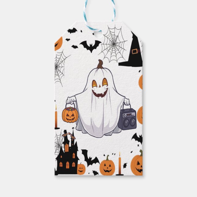 Spooky Pumpkin Halloween Presentetikett (Framsidan)