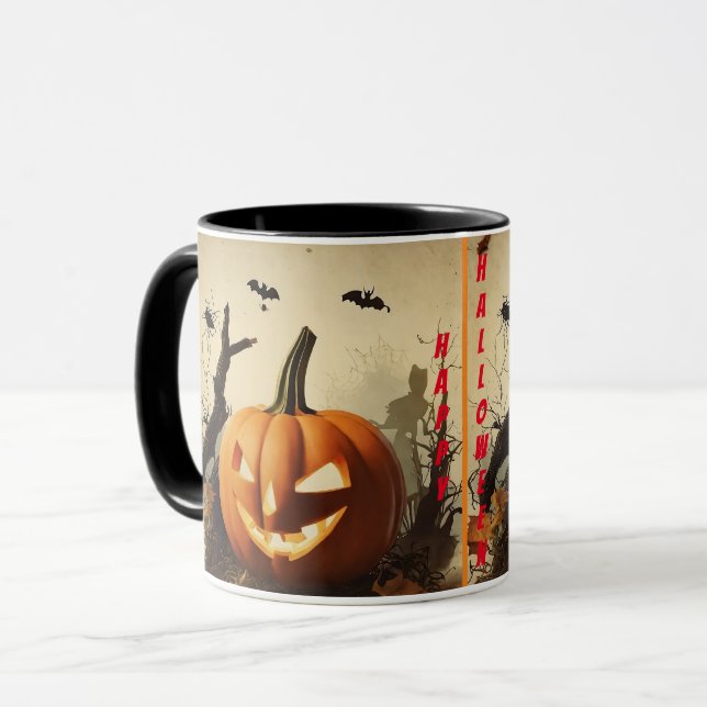 Spooky Pumpkin Halloween-samling Mugg (Framsida vänster)