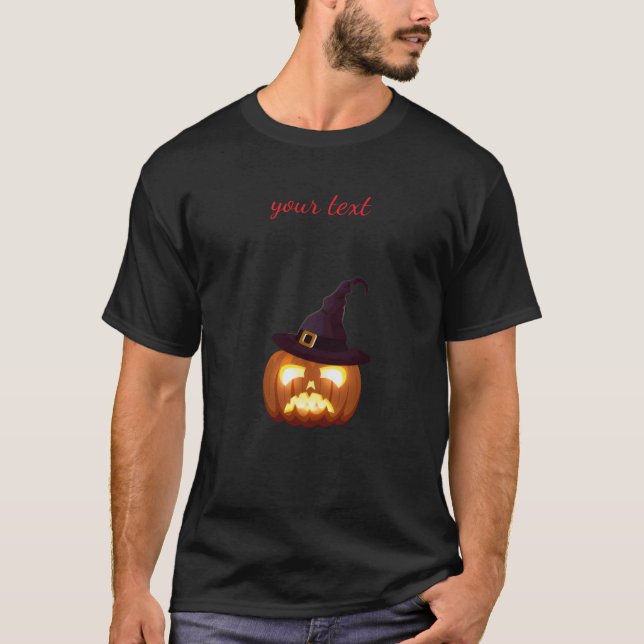 Spooky Pumpkin Halloween T-Shirt (Framsida)