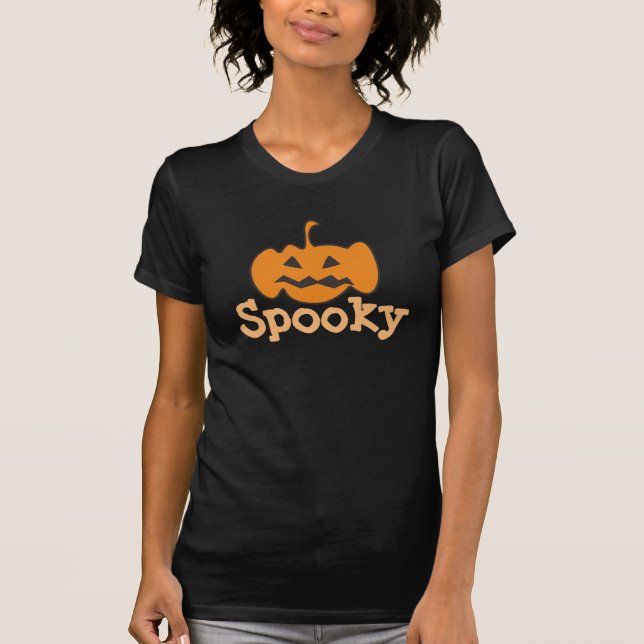 Spooky Pumpkin Halloween T Shirt (Framsida)