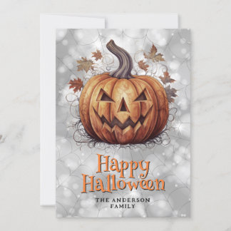 Spooky Pumpkin Happy halloween Card Julkort