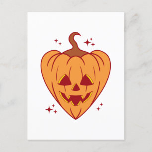 Spooky Pumpkin Heart Halloween Vykort