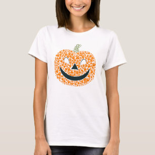 Spooky Pumpkin Hund Cat Paw Print Jack O'Lantern T Shirt