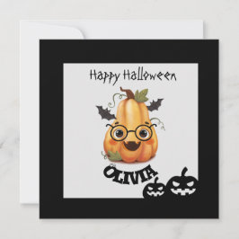 Spooky Pumpkin med glasögon Halloween-kort