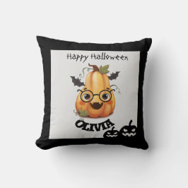 Spooky Pumpkin med glasögon Halloween Kudde