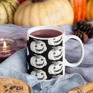 Spooky Pumpkin Mönster   HAPPY HALLOWEEN Två-Tonad Mugg