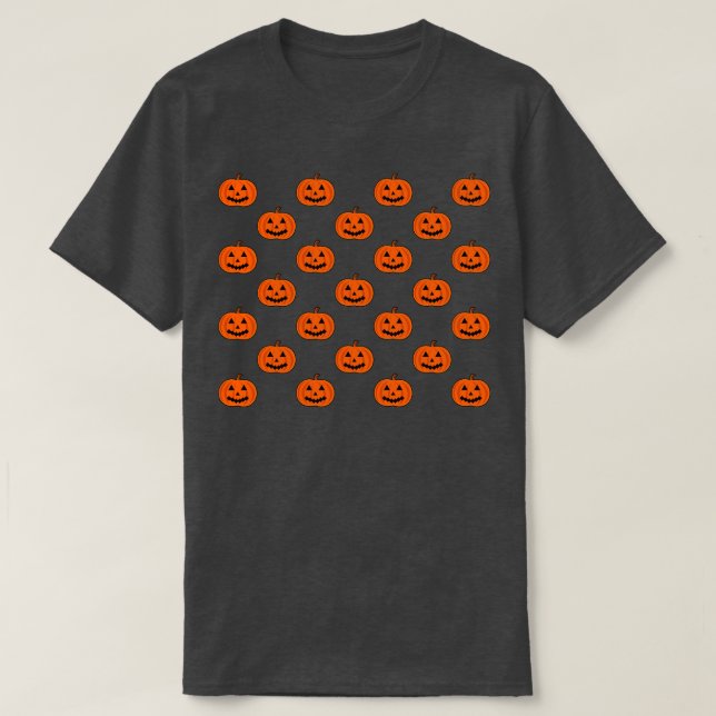 Spooky Pumpkin Mönster T Shirt (Design framsida)