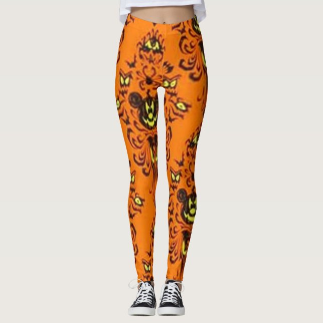 Spooky Pumpkin Mouse Leggings (Framsida)