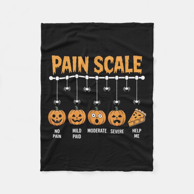 Spooky Pumpkin Pain Scale Trauma Nurse Triage Hall Fleecefilt (Framsidan)