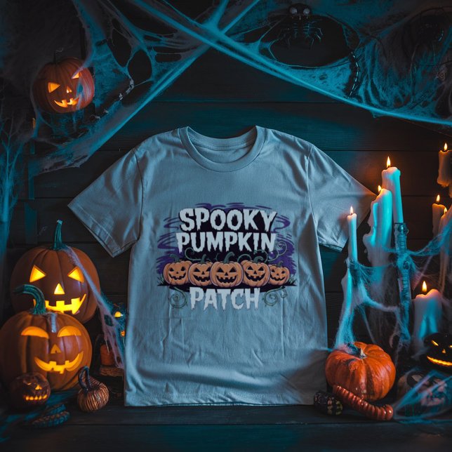 Spooky Pumpkin Patch Halloween T-Shirt (Skapare uppladdad)