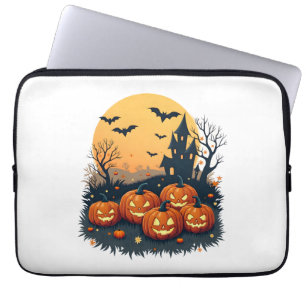 Spooky Pumpkin Patch - Retro Halloween Tee Laptop Fodral