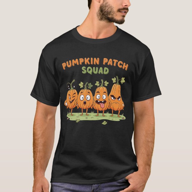 Spooky Pumpkin Patch Squad Lighting Up the Night T Shirt (Framsida)