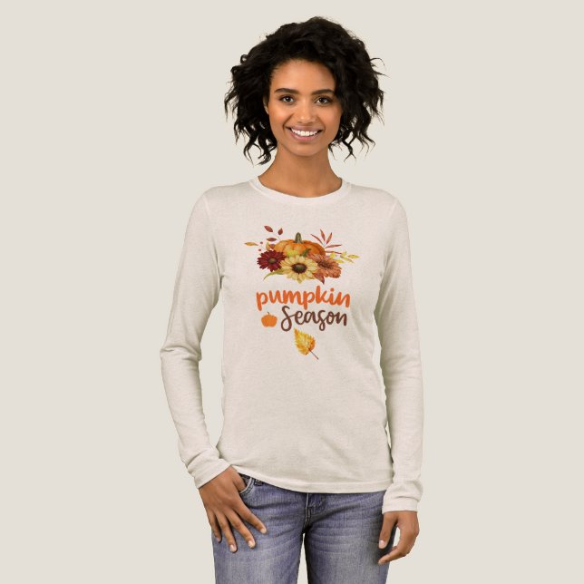 Spooky Pumpkin Season | Cute Fall & Halloween  T Shirt (Hel framsida)