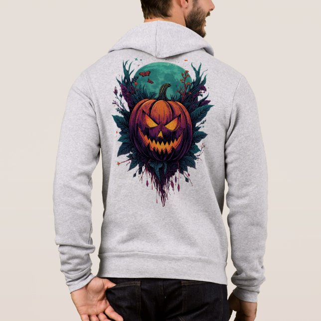 Spooky Pumpkin under full måne T Shirt (Baksida)