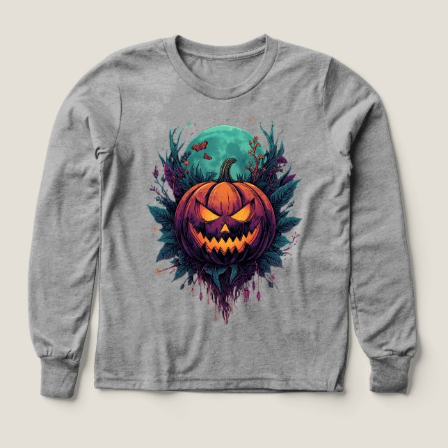 Spooky Pumpkin under full måne T Shirt (Design framsida)