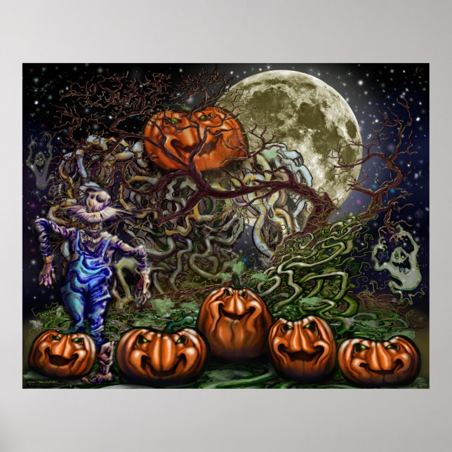 Spooky Pumpkin Vines Poster (Framsidan)