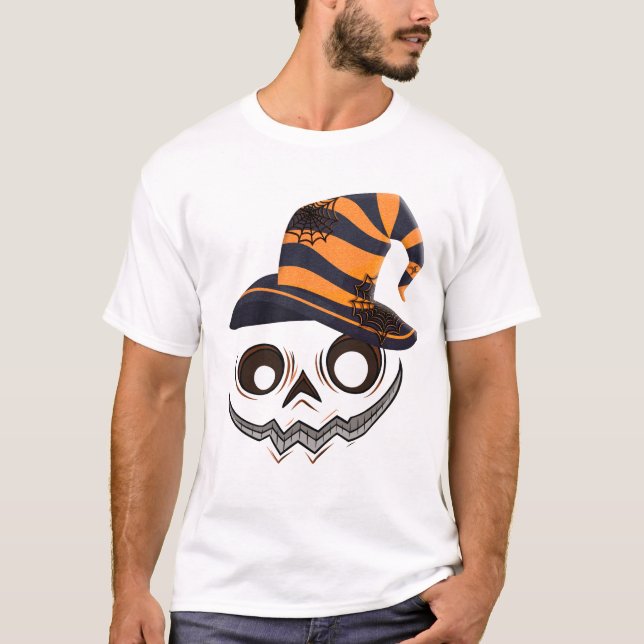 Spooky Pumpkin Witch Shirt - Halloween-Spindelnäte T Shirt (Framsida)