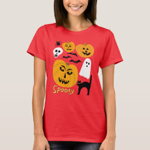 Spooky Pumpkins Charming Halloween Spöken Fladder T Shirt