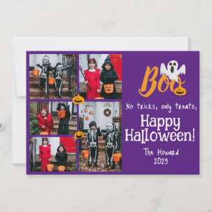 Spooky Pumpkins Halloween Family Photo Collage Julkort