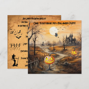Spooky Pumpkins Halloween fest Inbjudningar